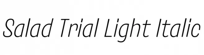 Salad Trial Light Italic  Free Fonts Download