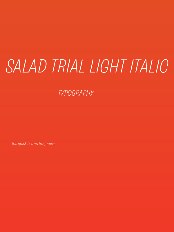 Salad Trial Light Italic Poster