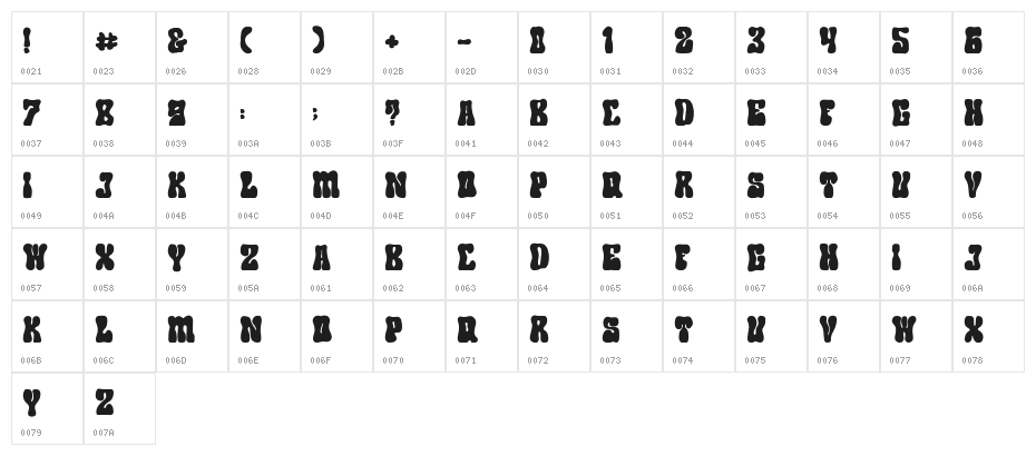 Salatiga Regular Character Map