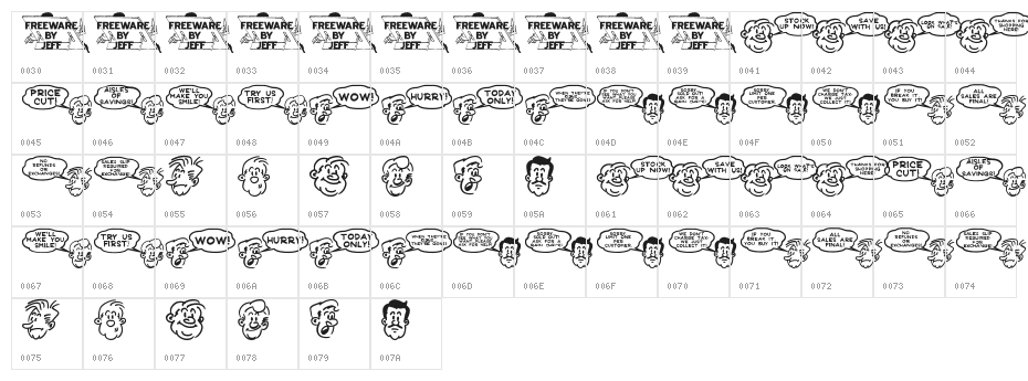 Sales Help JL Character Map