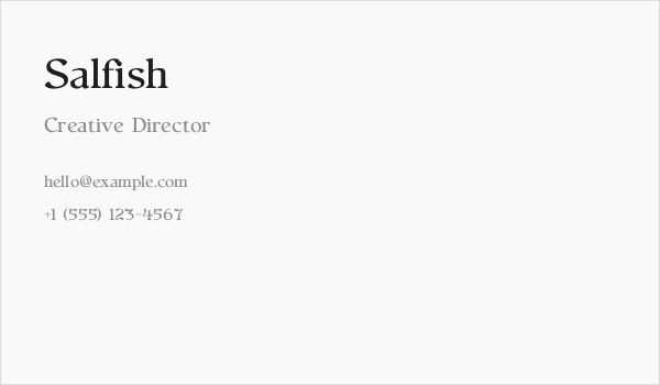 Salfish Business Card