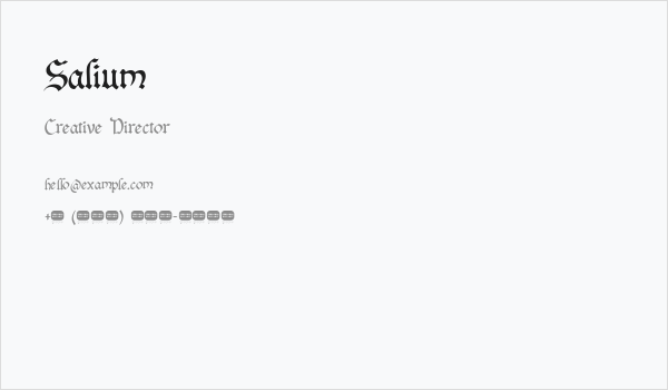 Salium Business Card