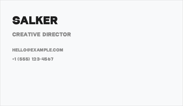 Salker Business Card