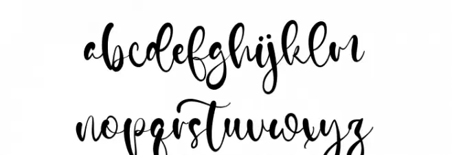 Sally Gates Schriftart Kleinbuchstaben
