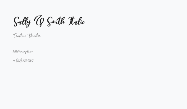 Sally & Smith Italic Business Card
