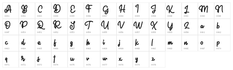 Sallyd FREE Character Map