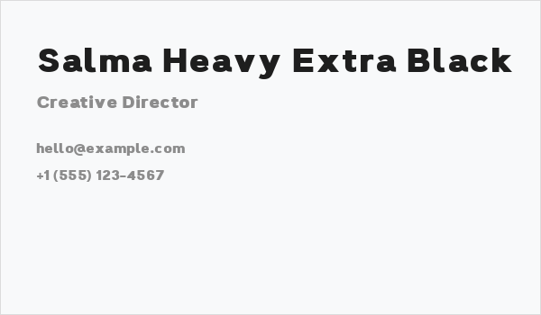 Salma Heavy Extra Black Business Card