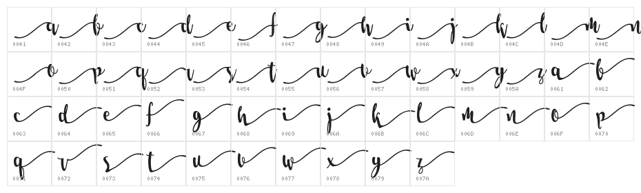 Salma Stylistic 1 Character Map