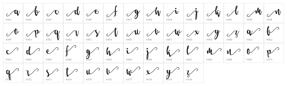 Salma Stylistic 3 Character Map