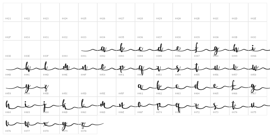 Salma Stylistic 4 Character Map