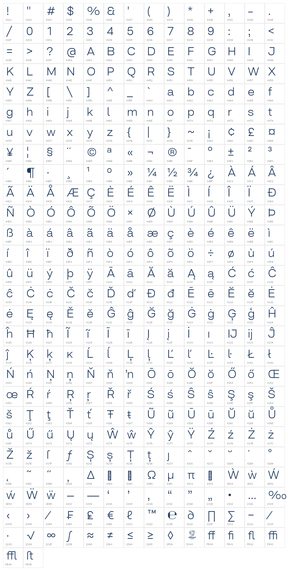 SalmaAlfasans-LightItalic Character Map