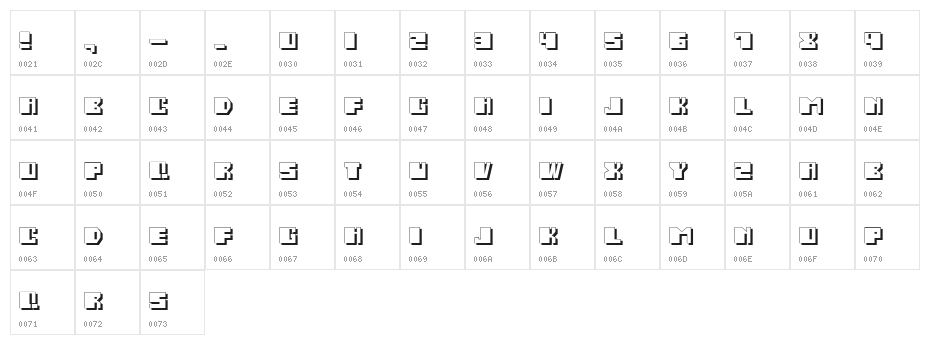 Salmiak Shadow Character Map