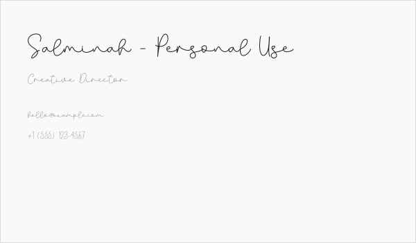 Salminah - Personal Use Business Card