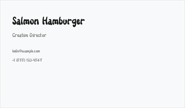 Salmon Hamburger Business Card