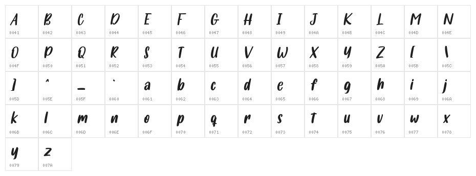 Salmonillo Free Regular Character Map
