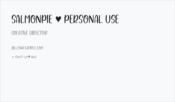 Salmonpie - Personal Use Business Card