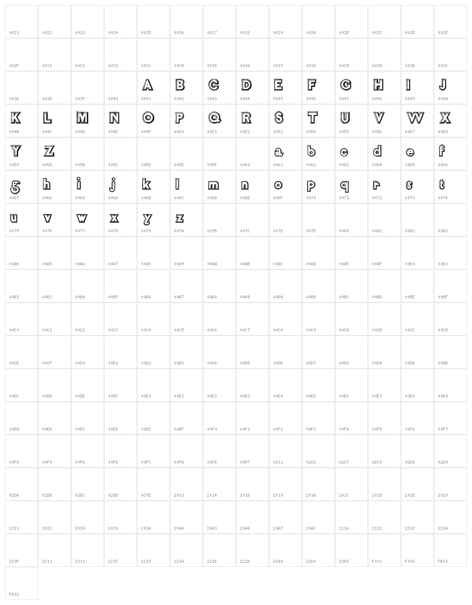 Salon de Coiffure Character Map