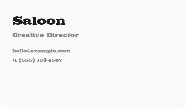 Saloon Business Card