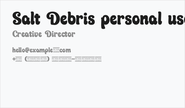 Salt Debris personal use Business Card