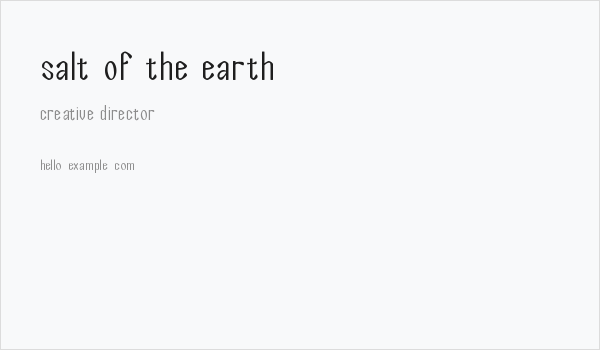 Salt of the Earth Business Card