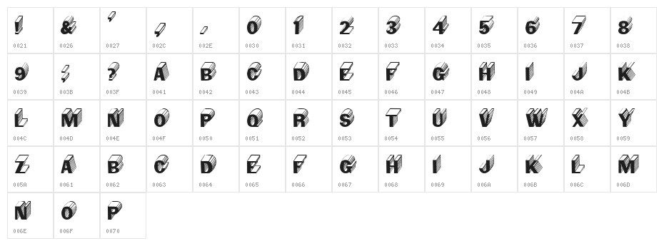 Salter Medium Character Map