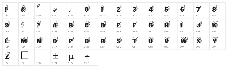 Salter Regular Character Map