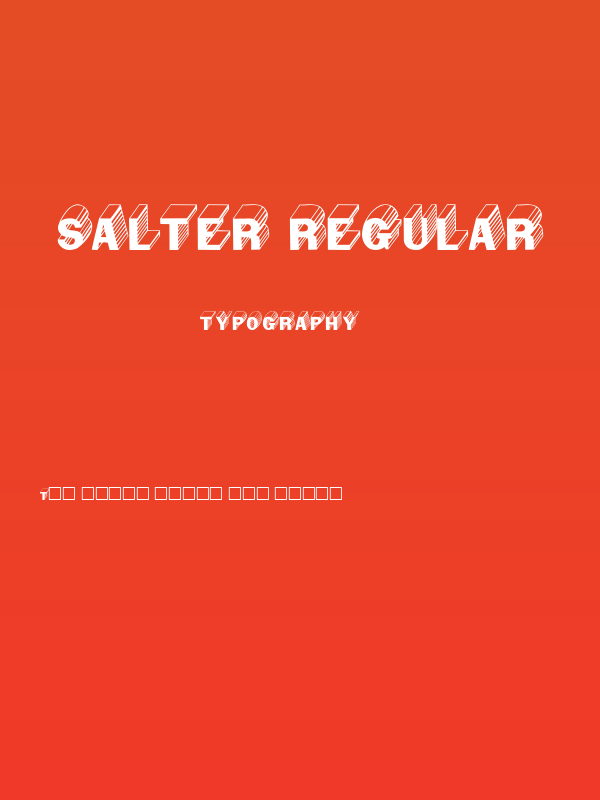 Salter Regular Poster
