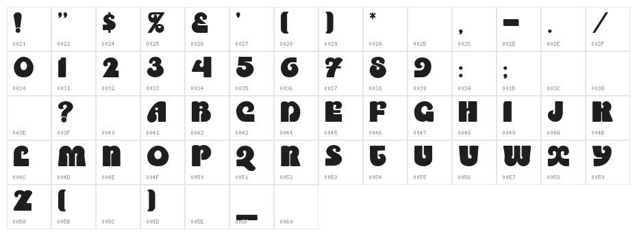 Saltire Character Map