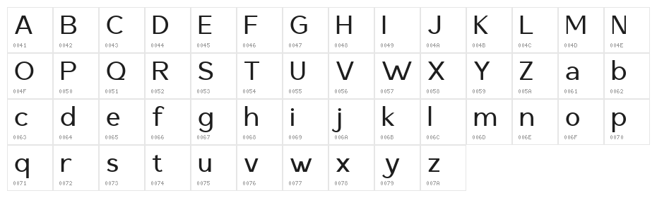 SalunaDEMO Regular Character Map
