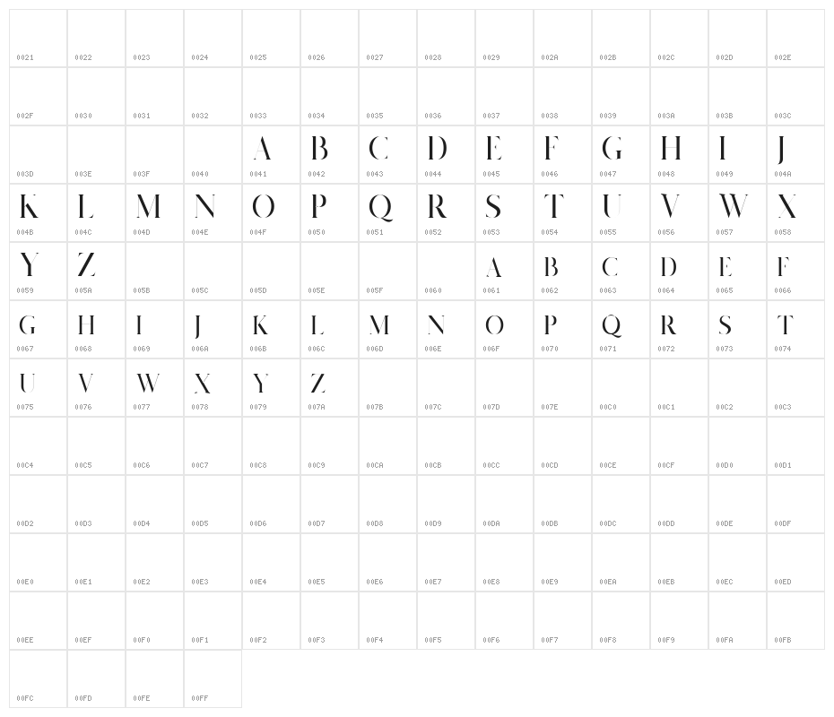 Salvalyn Character Map