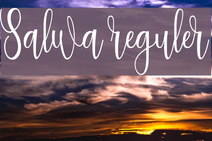 Salwa reguler Font examples
