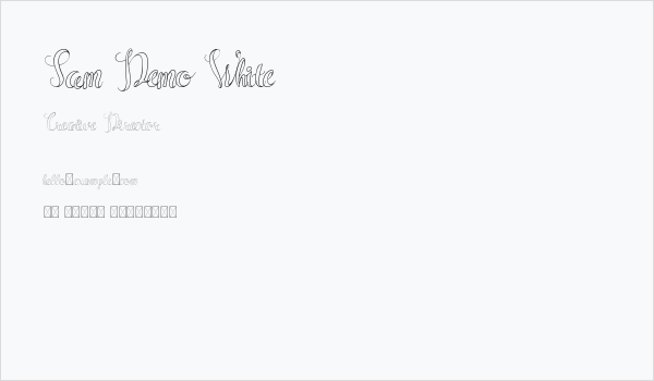 Sam Demo White Business Card