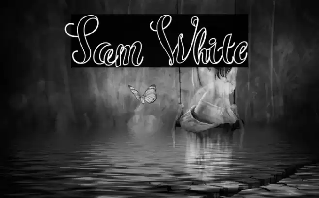 Sam White Font examples