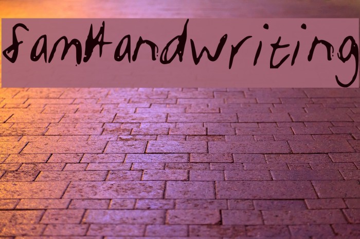 SamHandwriting Font examples