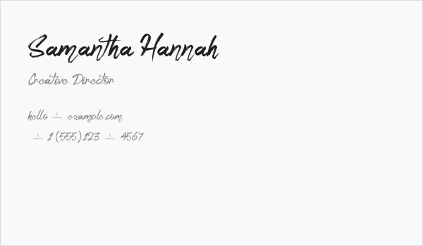Samantha Hannah Business Card