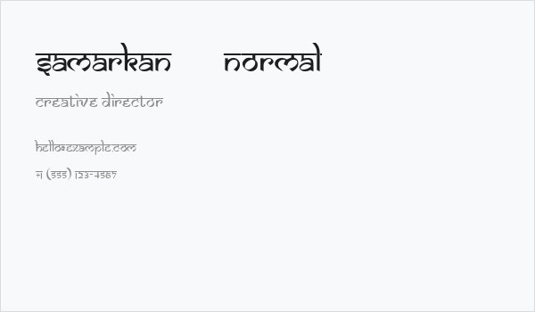 Samarkan      Normal Business Card