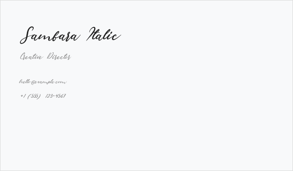 Sambara Italic Business Card