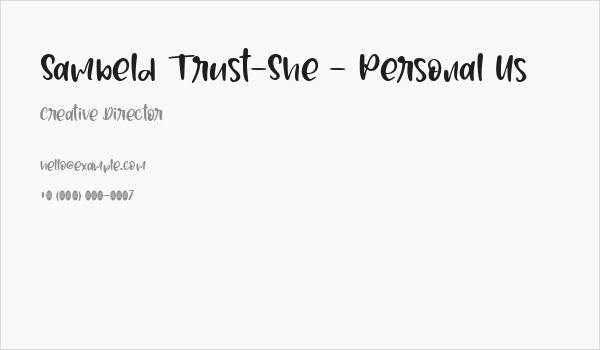 Sambeld Trust-She - Personal Us Business Card