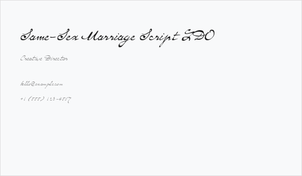 Same-Sex Marriage Script LDO Business Card
