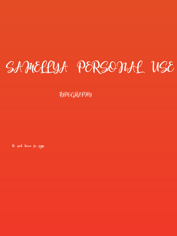 Samellya Personal Use Poster