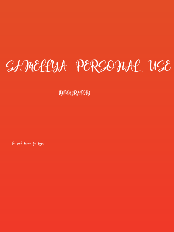 Samellya Personal Use Poster