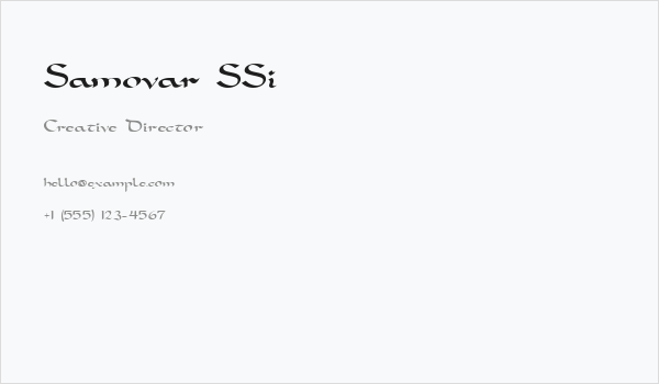 Samovar SSi Business Card