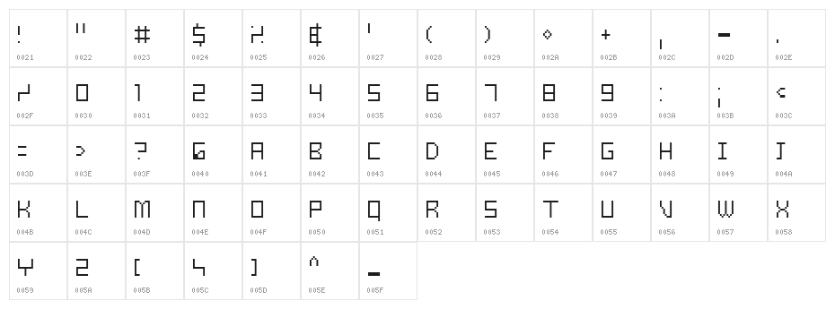 Samson Light Character Map