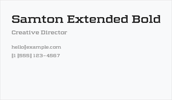 Samton Extended Bold Business Card