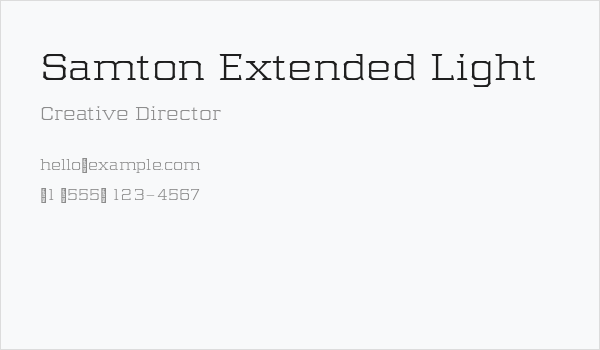 Samton Extended Light Business Card