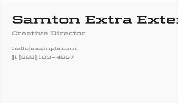 Samton Extra Extended Bold Business Card