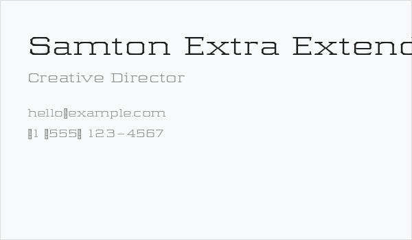 Samton Extra Extended Light Business Card