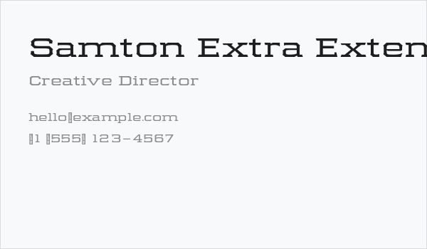 Samton Extra Extended Business Card