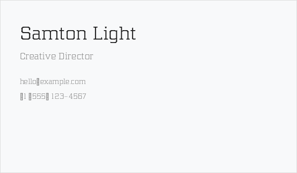 Samton Light Business Card