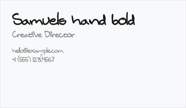 Samuels hand bold Business Card